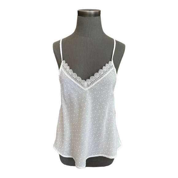 New Womens Sexy Lace Robe & Cami B The Label White Swiss Dot Robe & Camisole Set - Picture 6 of 8